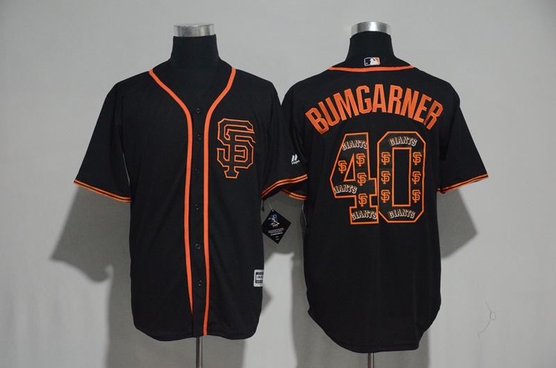 2017 MLB San Francisco Giants #40 Bumgarner Black Fashion Edition Jerseys